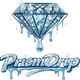 Prism Drip Jewelry logo with icy diamond and dripping design
