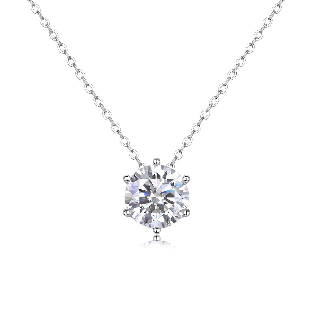 Afternoon Rose Moissanite Pendant Necklace- Stone-Set Necklace | Prism Drip Jewelry