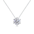 Afternoon Rose Moissanite Pendant Necklace- Stone-Set Necklace | Prism Drip Jewelry