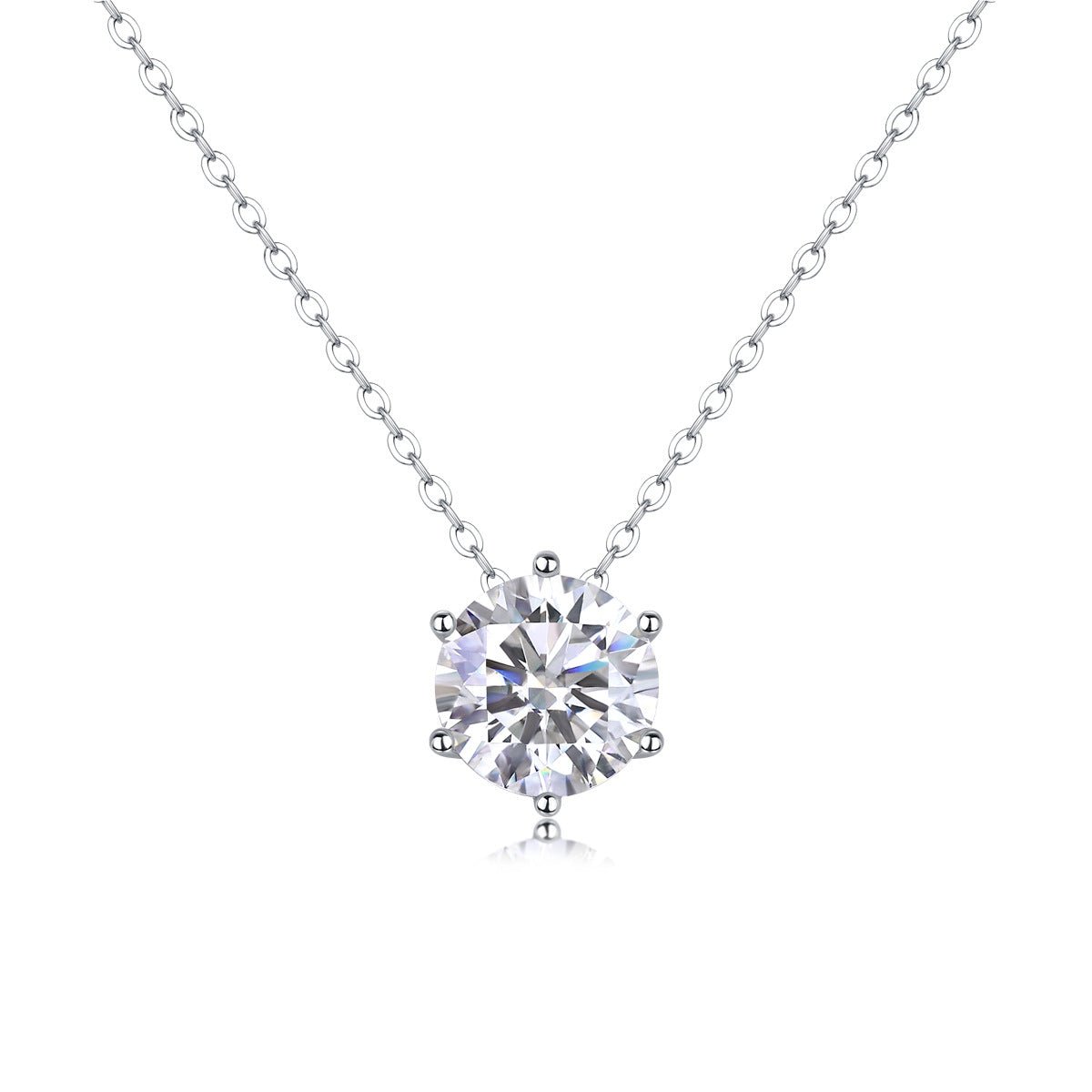 Afternoon Rose Moissanite Pendant Necklace- Stone-Set Necklace | Prism Drip Jewelry