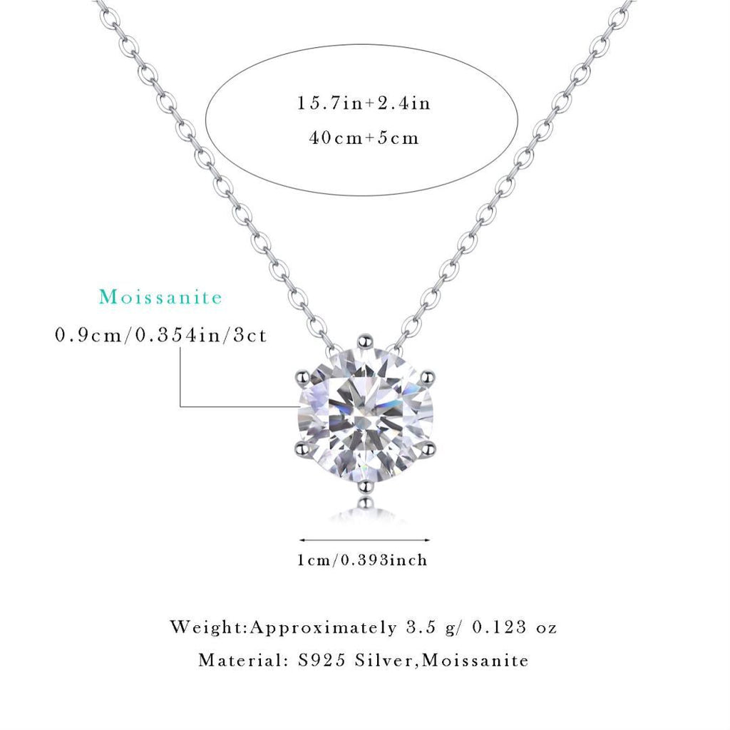 Afternoon Rose Moissanite Pendant Necklace- Stone-Set Necklace | Prism Drip Jewelry