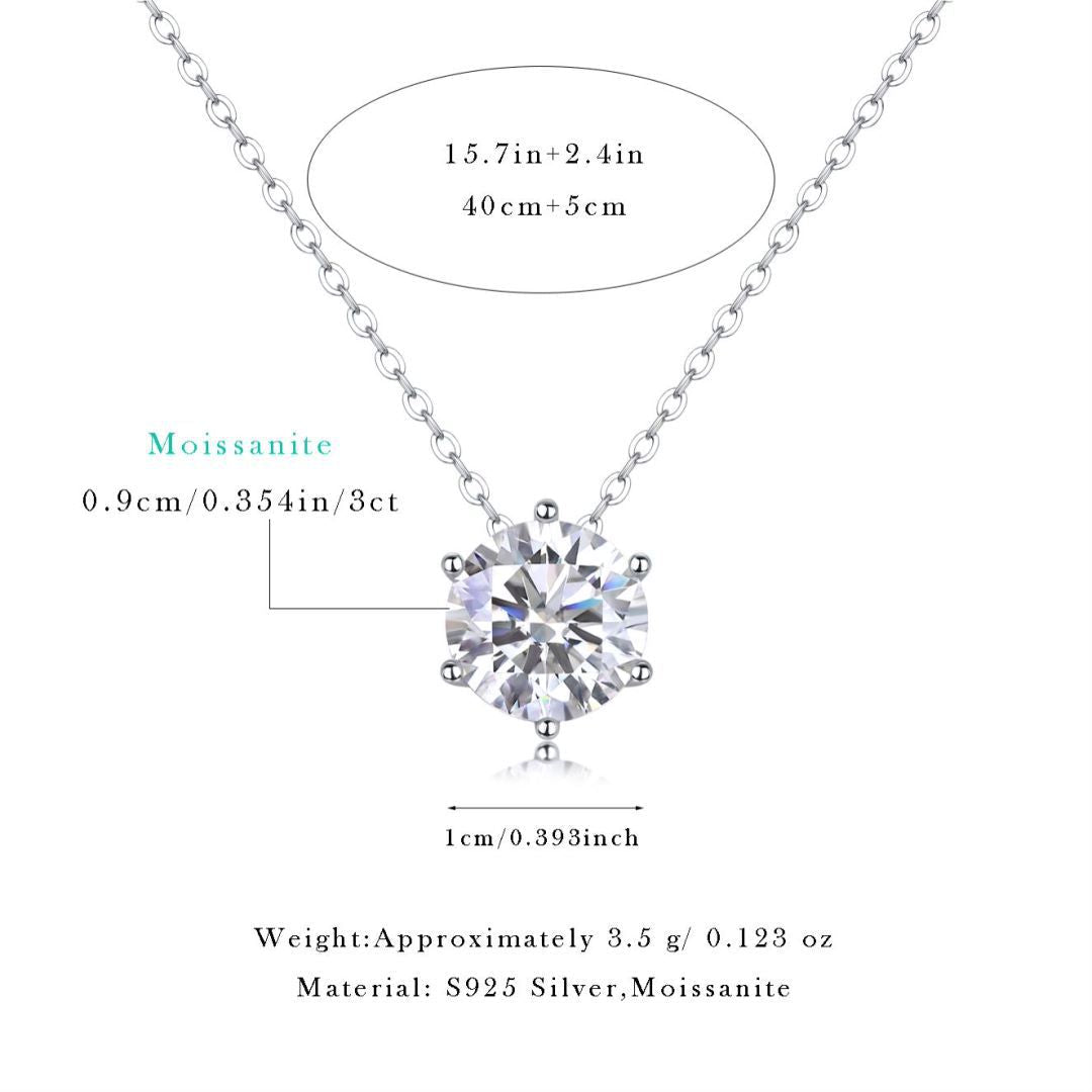 Afternoon Rose Moissanite Pendant Necklace- Stone-Set Necklace | Prism Drip Jewelry