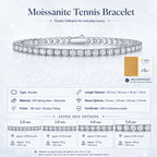 GRA Certified Moissanite Tennis Bracelet | S925 Sterling Silver- Bracelet | Prism Drip Jewelry