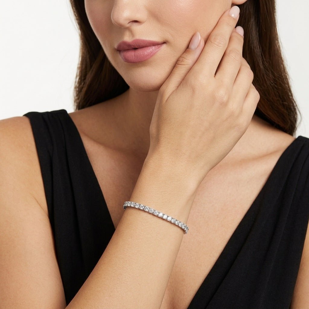 GRA Certified Moissanite Tennis Bracelet | S925 Sterling Silver- Bracelet | Prism Drip Jewelry