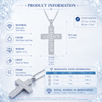 Moissanite Cross Pendant Necklace- Stone-Set Necklace | Prism Drip Jewelry