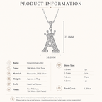 Moissanite Crown Initial Letter Necklace- Stone-Set Necklace | Prism Drip Jewelry