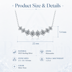 Moissanite Curved Smile Necklace- Stone-Set Necklace | Prism Drip Jewelry