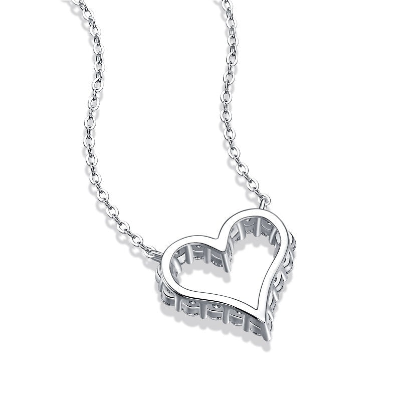 Moissanite Heart Pendant Necklace- Stone-Set Necklace | Prism Drip Jewelry