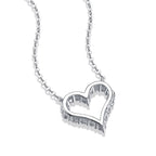 Moissanite Heart Pendant Necklace- Stone-Set Necklace | Prism Drip Jewelry