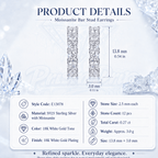 Moissanite Vertical Hoop Earrings | S925 Sterling Silver- Earrings | Prism Drip Jewelry