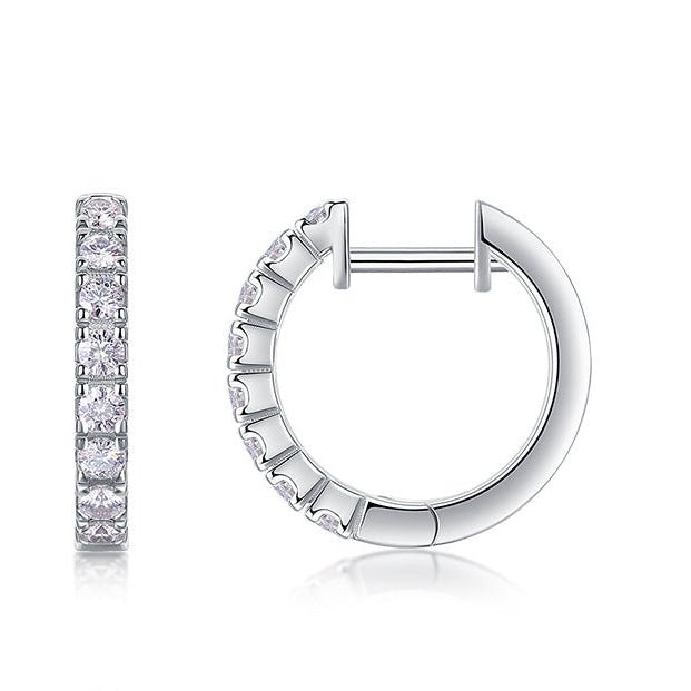 Moissanite Vertical Hoop Earrings | S925 Sterling Silver- Earrings | Prism Drip Jewelry