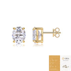 Oval Cut Moissanite Stud Earrings | S925 Sterling Silver 18K Gold Plated- Stone-Set Earrings | Prism Drip Jewelry