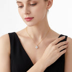 Pear Cut Moissanite Pendant Necklace | Gold Plated S925 Sterling Silver- Stone-Set Necklace | Prism Drip Jewelry
