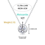 Round Moissanite Bezel Pendant Necklace | S925 Sterling Silver- Necklace | Prism Drip Jewelry