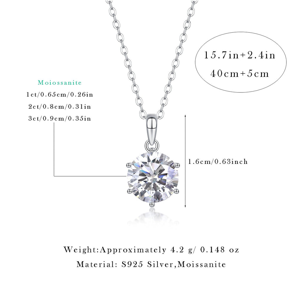 Round Moissanite Drop Pendant Necklace- Stone-Set Necklace | Prism Drip Jewelry