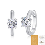 Round Moissanite Huggie Hoop Earrings | S925 Sterling Silver- Earrings | Prism Drip Jewelry