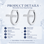 S925 Silver Moissanite Cross Hoop Earrings- Stone-Set Earrings | Prism Drip Jewelry
