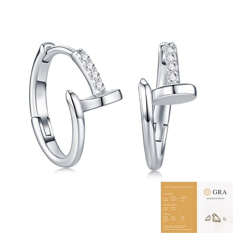 S925 Silver Moissanite Geometric Hoop Earrings- Earrings | Prism Drip Jewelry