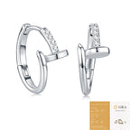 S925 Silver Moissanite Geometric Hoop Earrings- Earrings | Prism Drip Jewelry