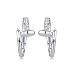 S925 Silver Moissanite Geometric Hoop Earrings- Earrings | Prism Drip Jewelry