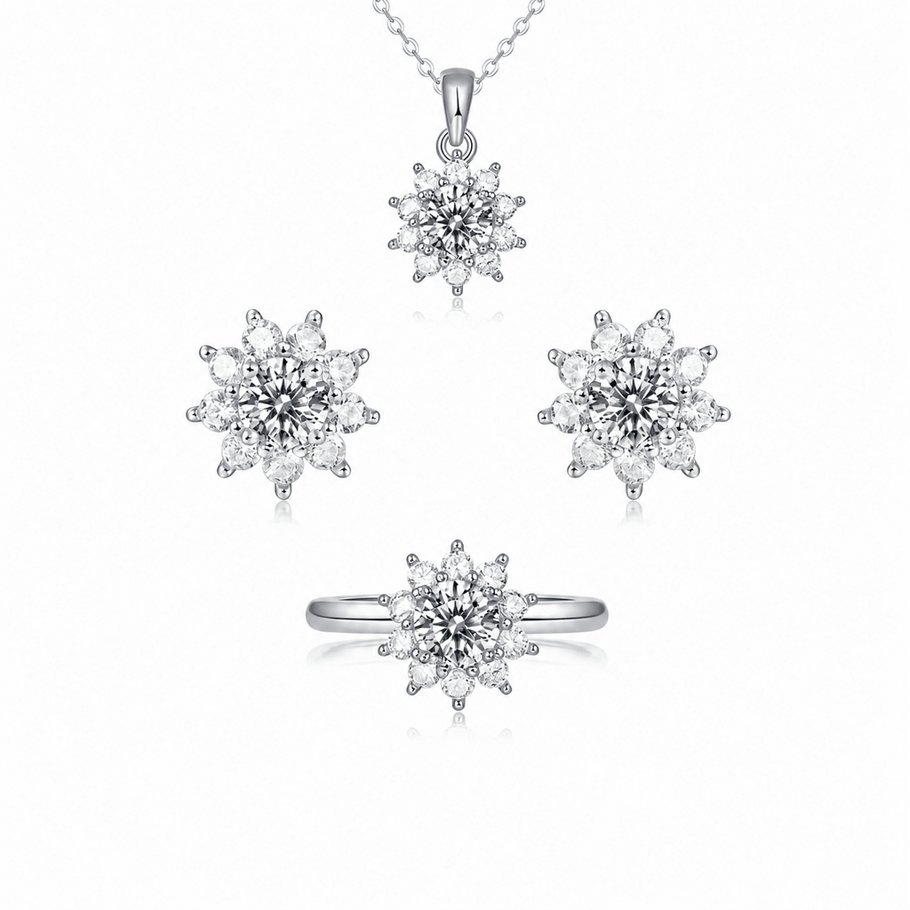 Snowy Night Moissanite Jewelry Collection | S925 Sterling Silver- Stone-Set Jewelry Collection | Prism Drip Jewelry